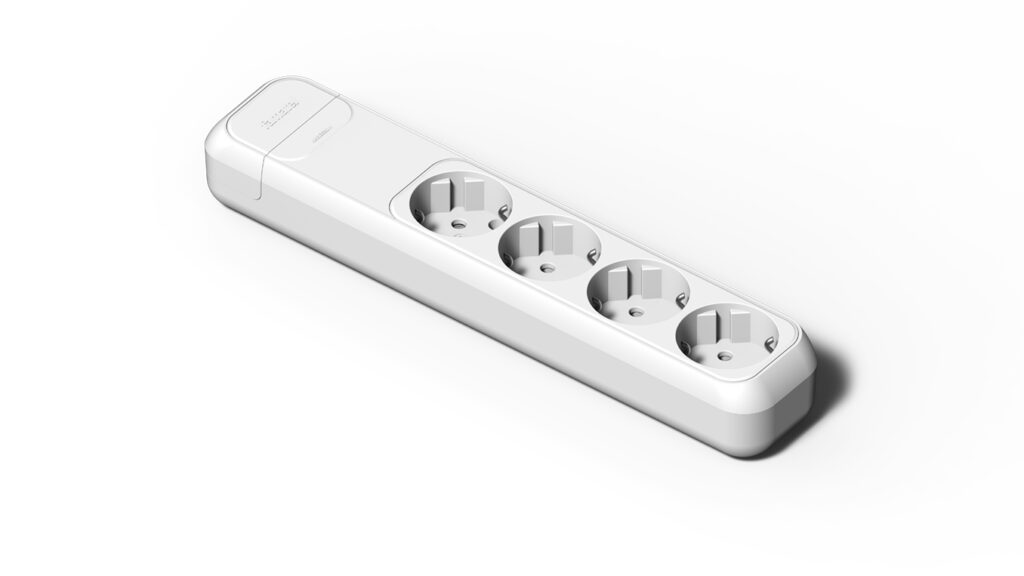 FAMATEL - BASE SCHUKO 3 PRESAS 16A 250V S/CABLE BLANCO