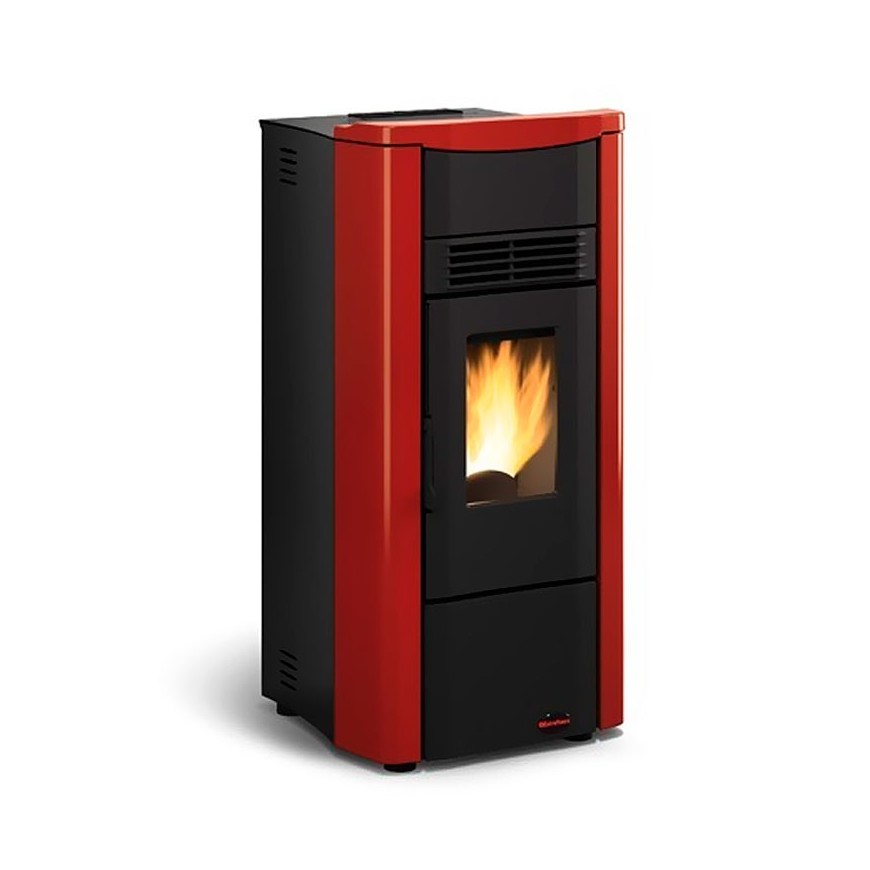 EXTRAFLAME - ESTUFA PELET LUCIA PLUS CANALIZABLE 12 VENTILADA BURDEOS A+