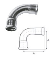 FILINOX - INOX CURVA 90º H-H D-42 AISI 316L PERFIL M