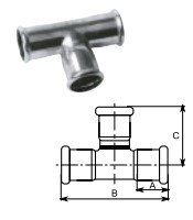 FILINOX - TE IGUAL INOX D-76,1 AISI 316L PERFIL M view 2