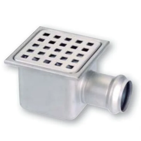 GEBO - SANDGRIP SUMIDERO INOX AISI 304 105 X 105 X 63 MM S.HORIZONTAL D-40 MM C/SIFON EXTRAIBLE