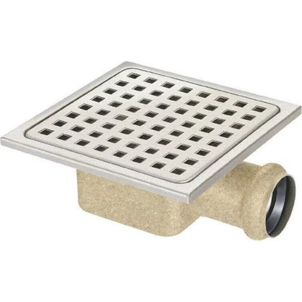 GEBO - SANDGRIP SUMIDERO INOX AISI 304 150 X 150 X 65 MM S.HORIZONTAL D-50 MM