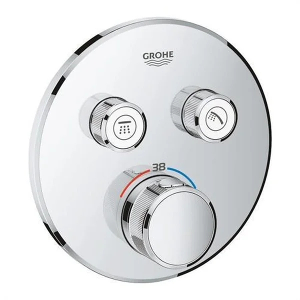 GROHE - TERMOSTATO SMARTCONTROL 2 LLAVES REDONDO CROMO