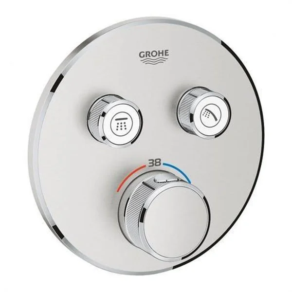 GROHE - TERMOSTATO SMARTCONTROL 2 LLAVES REDONDO SUPERSTEEL