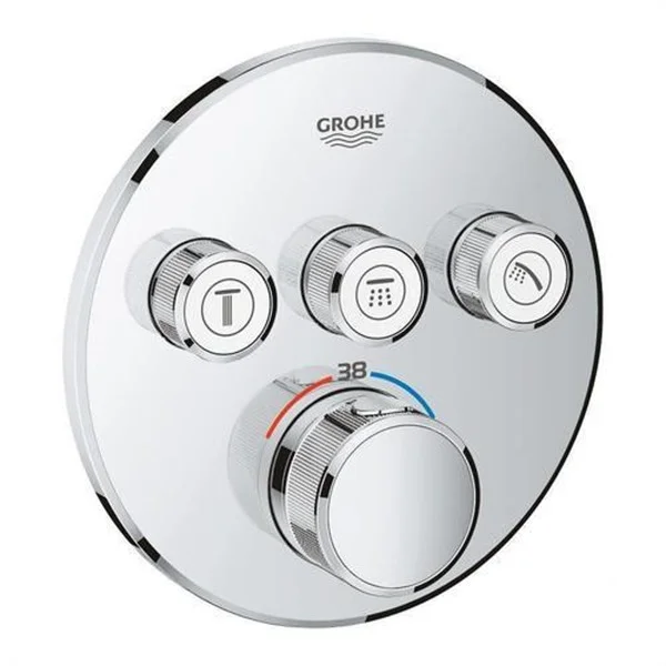 GROHE - TERMOSTATO SMARTCONTROL 3 LLAVES REDONDO CROMO
