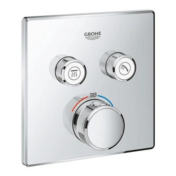 GROHE - TERMOSTATO SMARTCONTROL 2 LLAVES CUADRADO CROMO