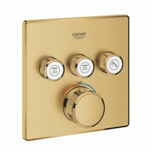 GROHE - TERMOSTATO SMARTCONTROL 3 LLAVES CUADRADO ORO CEPILLADO