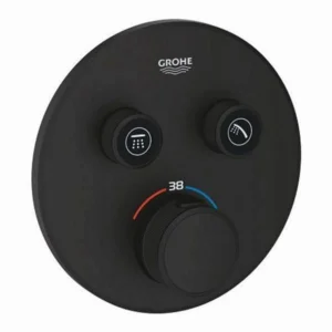 GROHE - TERMOSTATO SMARTCONTROL 2 LLAVES REDONDO NEGRO PHANTOM