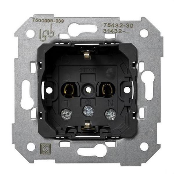 SIMON - SERIE 75 BASE ENCHUFE CON T.T. LATERAL