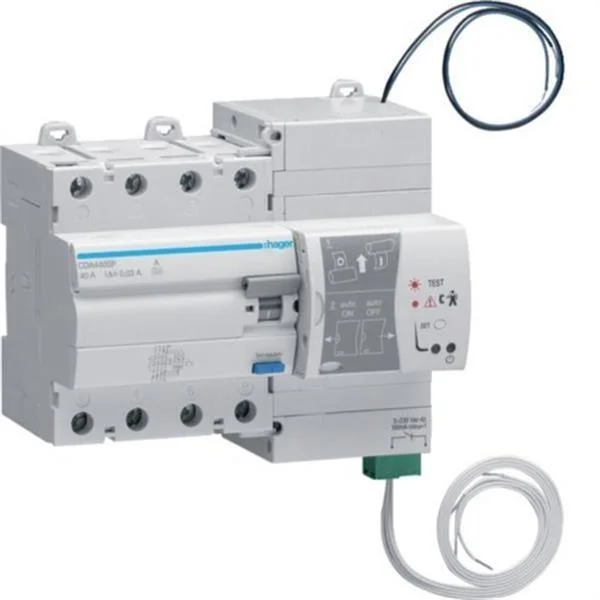 HAGER - INTERRUPTOR DIFERENCIAL CON RECONEXION AUTOMATICA 4P 40A 30MA TIPO A RESTART PRO 7M