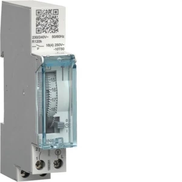 HAGER - INTERRUPTOR HORARI ELECTROMECANIC EHN ESFERA DIARIA 1 CONTACTE NA 16A AMB RESERVA DE MARXA