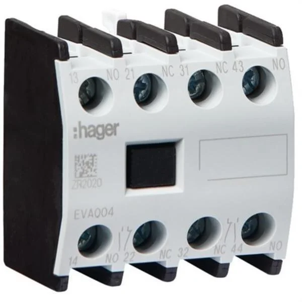 HAGER - CONTACTE AUXILIAR FRONTAL PER A CONTACTOR MIDA 3 I 4 2NA+2NC