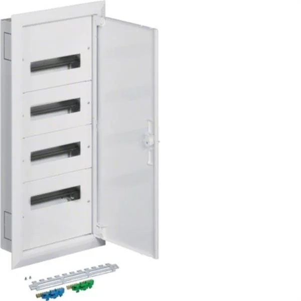HAGER - CAJA DE DISTRIBUCION DE EMPOTRAR SERIE FW2 METALICA, 4 FILAS X 12M, PUERTA OPACA, 125A, ALTURA 770MM