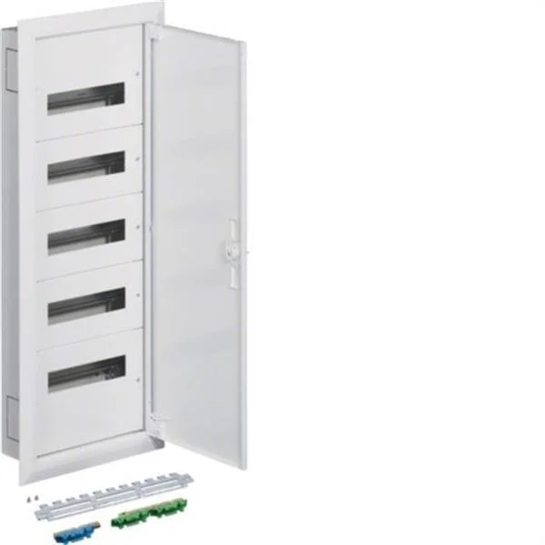 HAGER - CAJA DE DISTRIBUCION DE EMPOTRAR SERIE FW2 METALICA, 5 FILAS X 12M, PUERTA OPACA, 125A, ALTURA 920MM