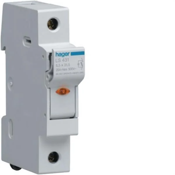HAGER - PORTAFUSIBLE SECCIONABLE L31 1P+N 16A 400V AMB INDICADOR DE FUSIO