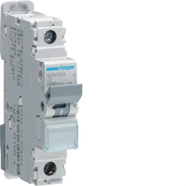 HAGER - INTERRUPTOR AUTOMATIC MAGNETOTERMIC SERIE N 1P 2A CORBA D 10KA