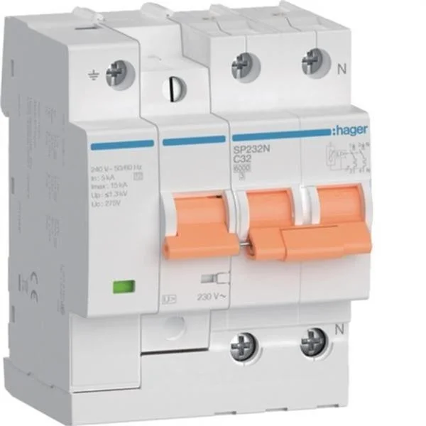 HAGER - PROTECCION COMBINADA P+T 2P 32A C VIVIENDA