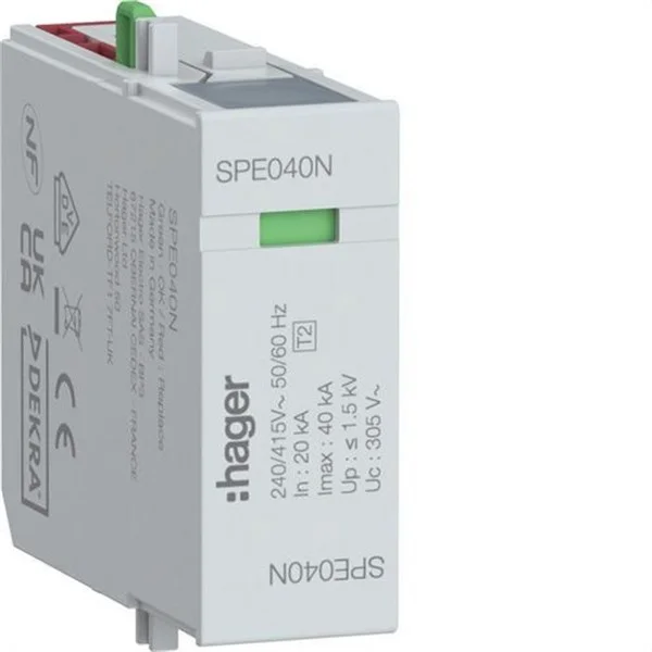 HAGER - CARTUCHO DE RECAMBIO N-PE PARA DPS SPE IMAX 40KA