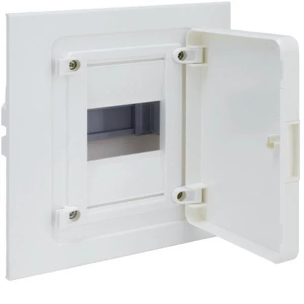HAGER - CAJA DE EMPOTRAR GOLF SERIE VF, 1 FILA, 4M, PUERTA OPACA BLANCA, REGLETA Y CHASIS
