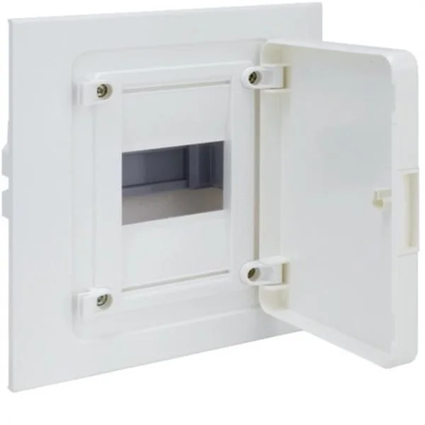 HAGER - CAJA DE EMPOTRAR GOLF SERIE VF, 1 FILA, 4M, TABIQUE HUECO, PUERTA OPACA BLANCA, REGLETA Y CHASIS