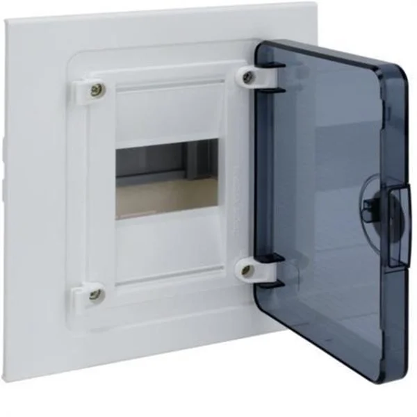 HAGER - CAJA DE EMPOTRAR GOLF SERIE VF, 1 FILA, 4M, PUERTA TRANSPARENTE, REGLETA Y CHASIS