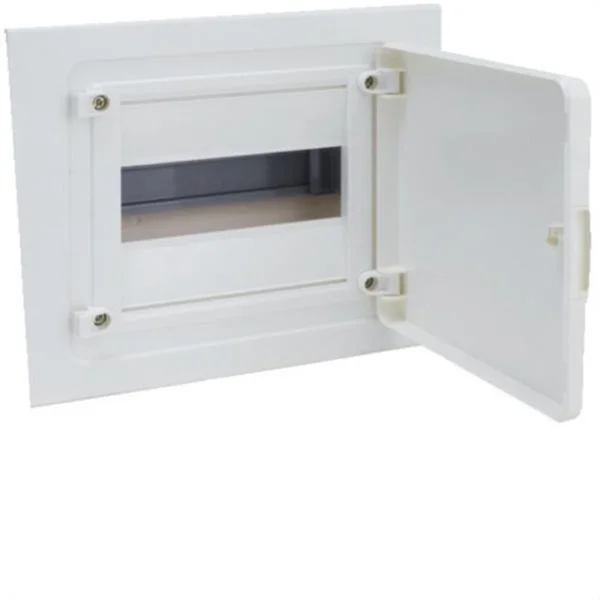 HAGER - CAJA DE EMPOTRAR GOLF SERIE VF, 1 FILA, 8M, TABIQUE HUECO, PUERTA OPACA BLANCA, REGLETA Y CHASIS