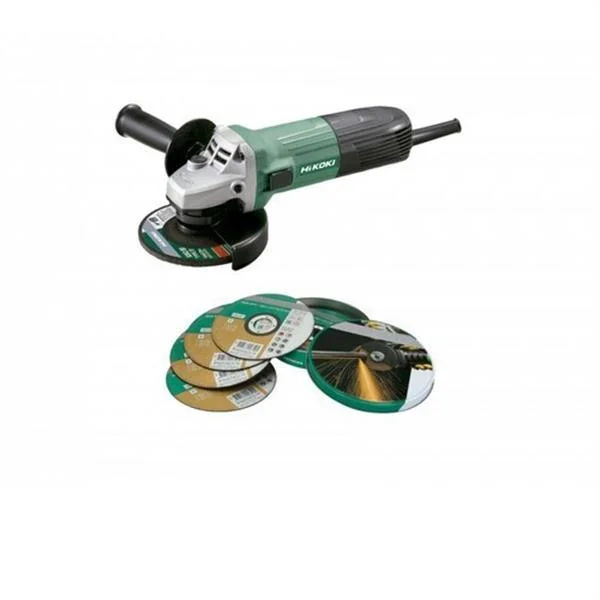 HIKOKI - MINI-AMOLADORA G12STA 600W 115MM+DISCOS 10UN 115X1X22,23MM METAL/INOX