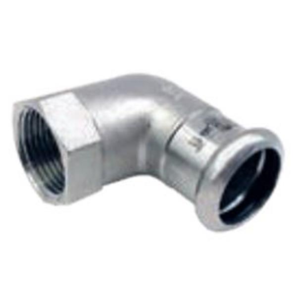 INOXPRES - INOX CODO 90º HEMBRA D-22X3/4 AISI 316L PERFIL M