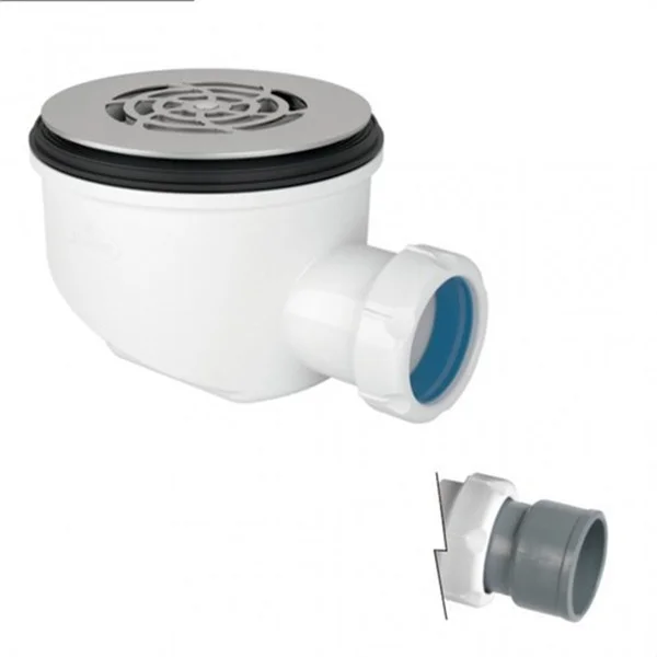 JIMTEN - VALVULA SIFONICA PLAT DUTXA S-373 1.1/2"Ø115MM JUNTAFIX PNA.INOX CANTO.METALIC