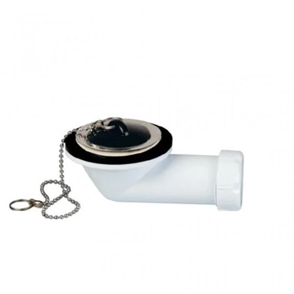 JIMTEN - VÁLVULA DESAGÜE S-683 1.1/4"X63 SALIDA HORIZONTAL CON TAPÓN Y CADENILLA