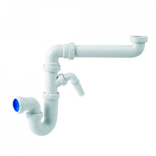 JIMTEN - S-304 SIFÓN SIMPLE DESPLAZADO 1 1/2" S. HORIZONTAL CON TOMA ELECTRODOMÉSTICOS