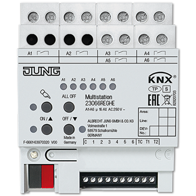 JUNG - MULTISTATION KNX 6 ENTRADES 6 SORTIDES 16A