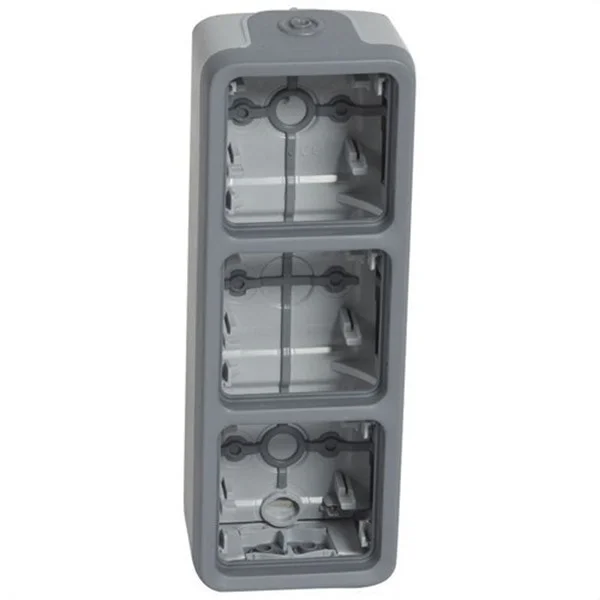 LEGRAND - PLEXO CAJA SUPERFICIE VERTICAL 3M GRIS CON MEMBRANA 069679