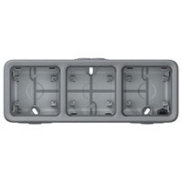 LEGRAND - PLEXO CAJA SUPERFICIE HORIZONTAL 3M GRIS CON MEMBRANA