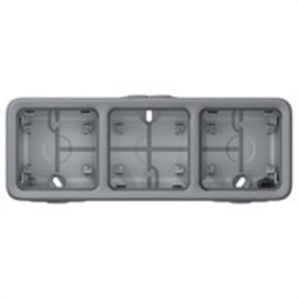 LEGRAND - PLEXO CAJA SUPERFICIE HORIZONTAL 3M GRIS CON MEMBRANA