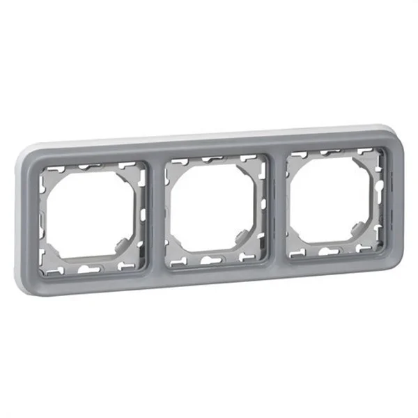 LEGRAND - PLEXO MARCO HORIZONTAL CON SOPORTE 3M DE EMBUTIR GRIS