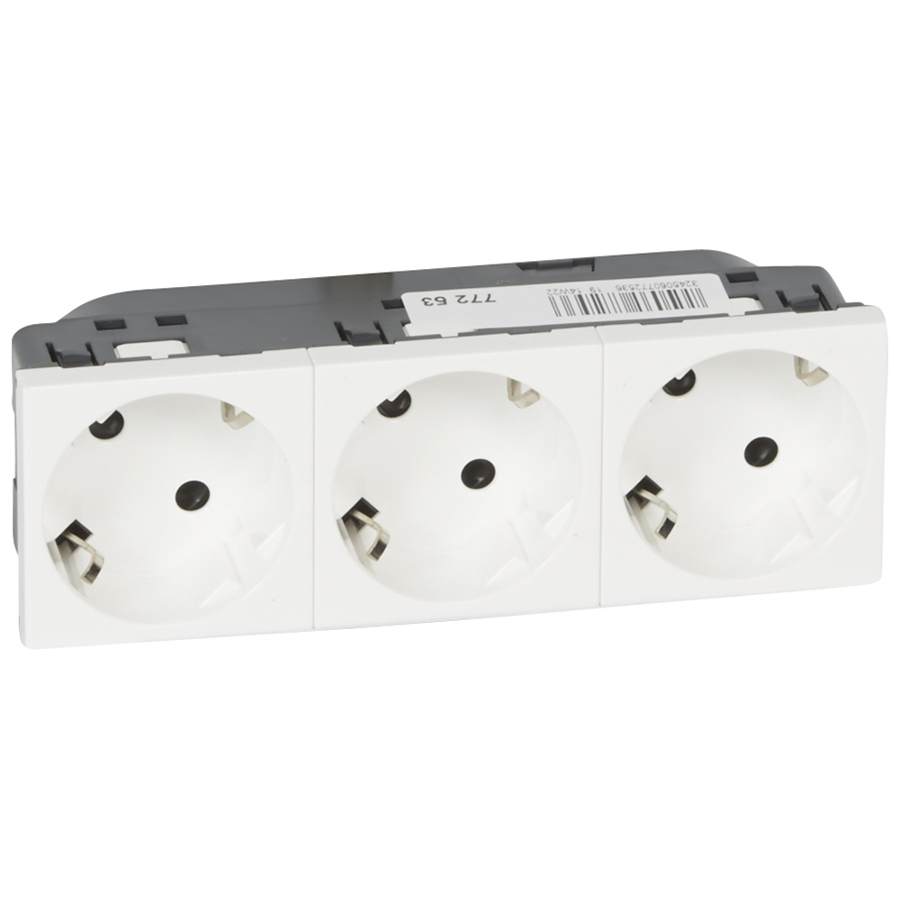 LEGRAND - MOSAIC-II PRESA 3X29+T LAT. BL. REF. 077253