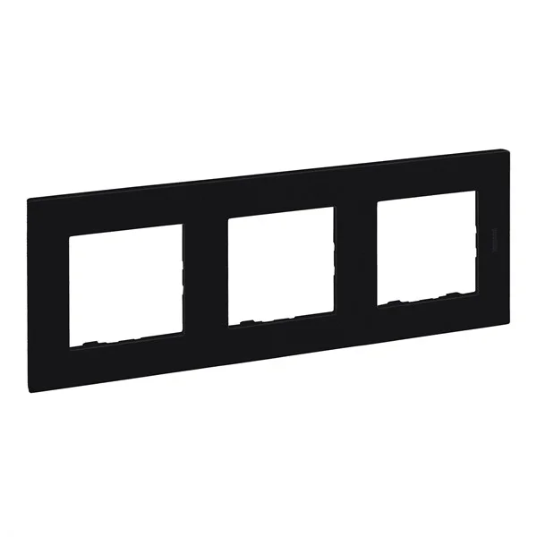 LEGRAND - PLACA NILOÉ STEP, 3 ELEMENTS, NEGRE MATE