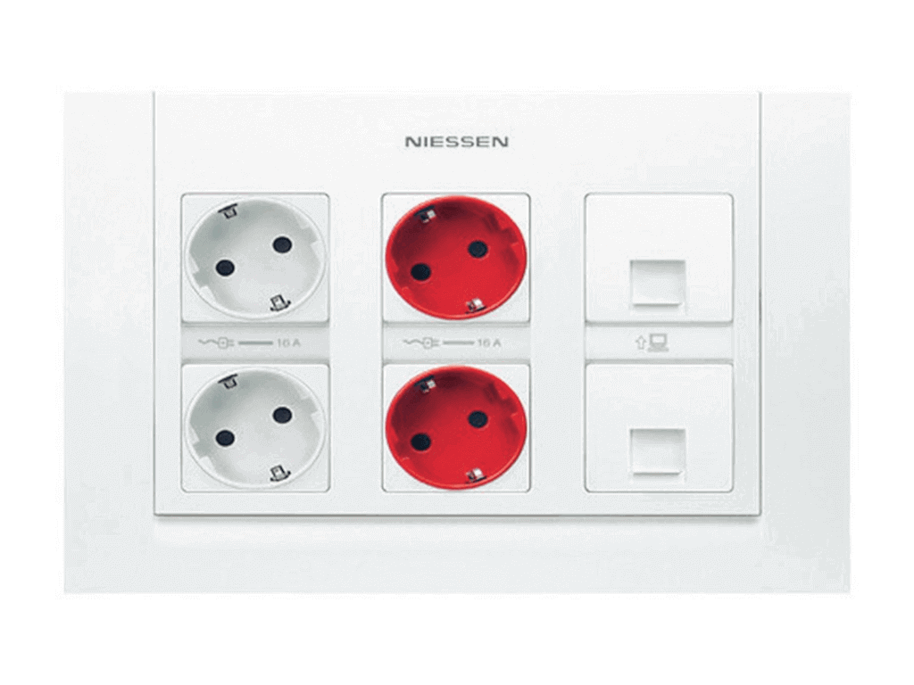 NIESSEN - KIT CAIXA DE 3 COLUMNES COMPLETA SUPERFÍCIE 2BE+2BJ+2RJ