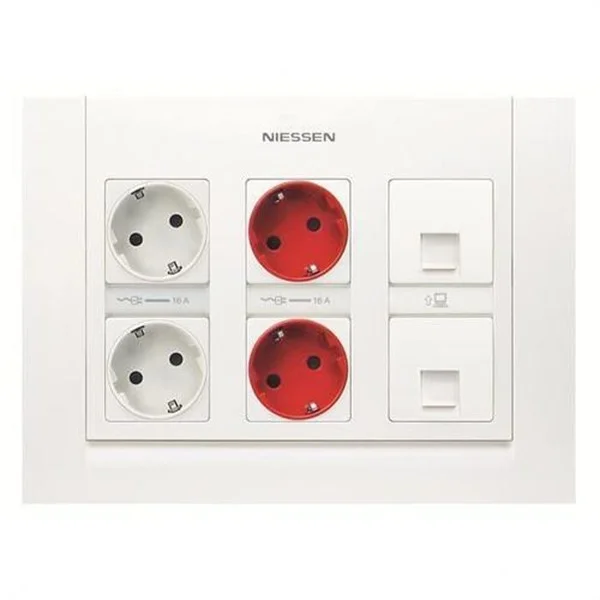 NIESSEN - KIT CAIXA DE 3 COLUMNES COMPLETA SUPERFÍCIE 2BE+2BJ+2RJ