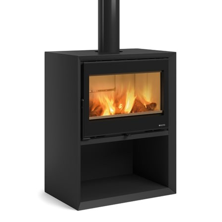 NORDICA - ESTUFA LEÑA DANTE CON PORTALEGNA NEGRO 12,4 KW