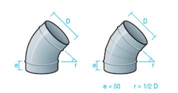 XEMENEIA - GALVA CODO 45º D-100