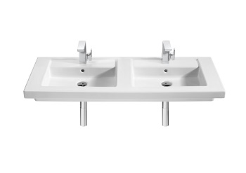 ROCA - LAVABO DOBLE PRISMA MURAL SOBREMUEBLE 1200 BLANCO view 2