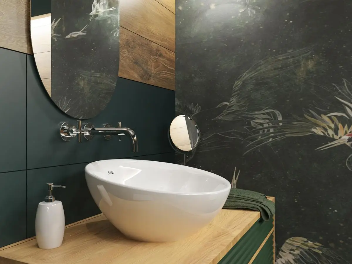 ROCA - LAVABO PORCELLANA BOL Ø420 SOBRE ENCIMERA BLANC view 2