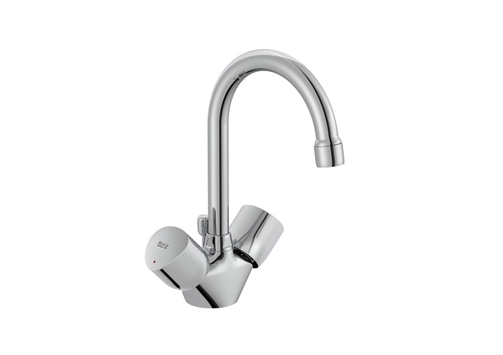 ROCA - BRAVA MEZCLADOR LAVABO AIRAJADOR + CANYO GIRATORIO DESAIGUE AUTOMATIC CROMADO