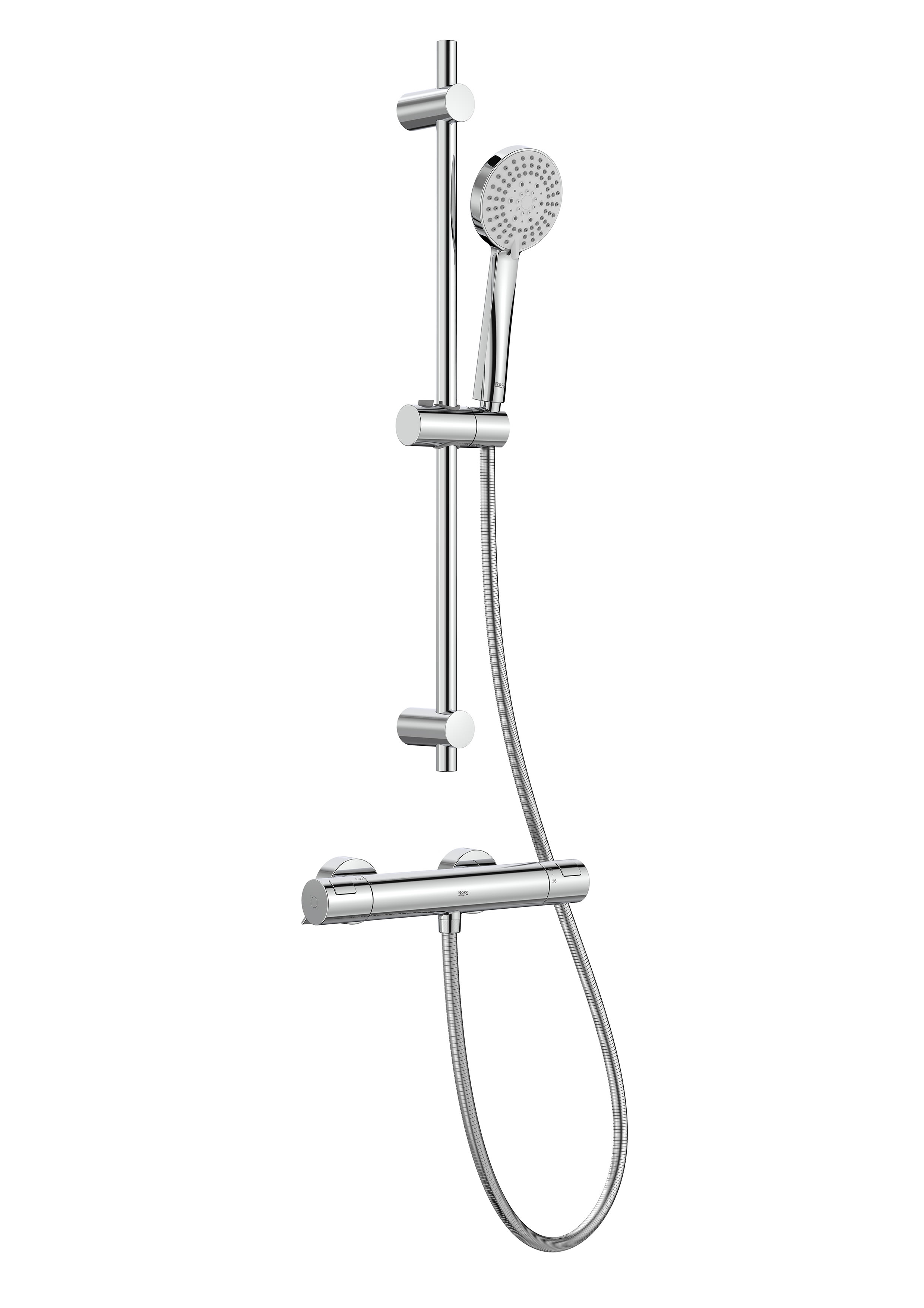 ROCA - T-500 / STELLA 100/3 PACK AIXETA I KIT DUTXA BARRA 700 TERMOSTATICA CROMAT