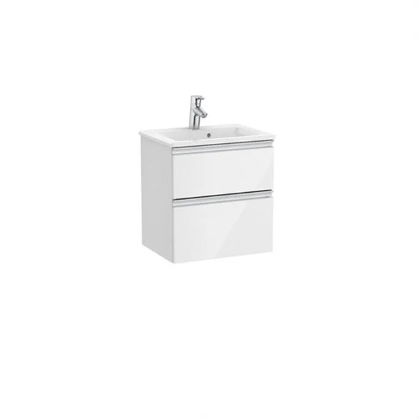 ROCA - UNIK THE GAP COMPACT MUEBLE 500X380 BLANCO DOS CAJONES LAVABO BLANCO