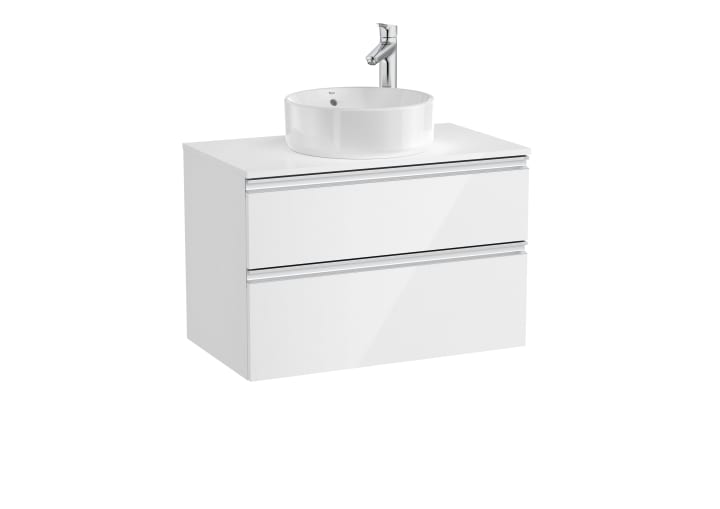 ROCA - THE GAP MOBLE 80X46 SUSP 2 CALAIXOS BLANC BRILLANT