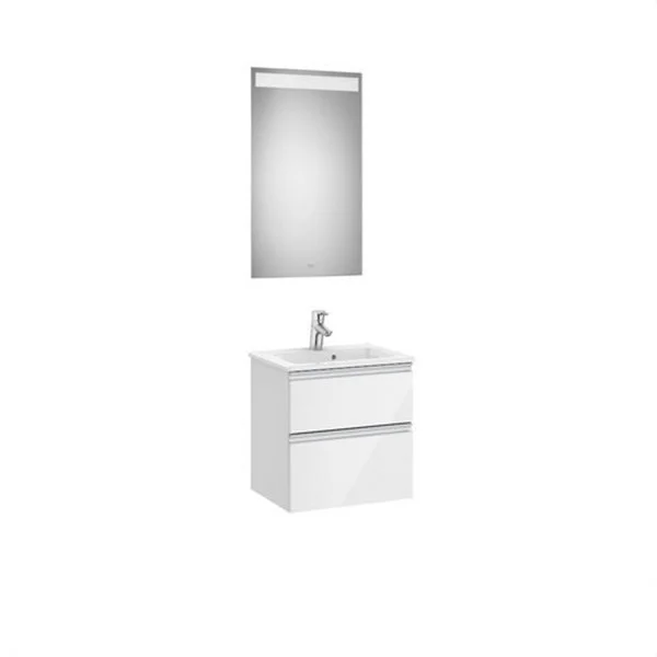 ROCA- PACK THE GAP COMPACT 500X380 UNIK THE GAP DOS CALAIXOS, LAVABO I MIRALL EIDOS BLANC