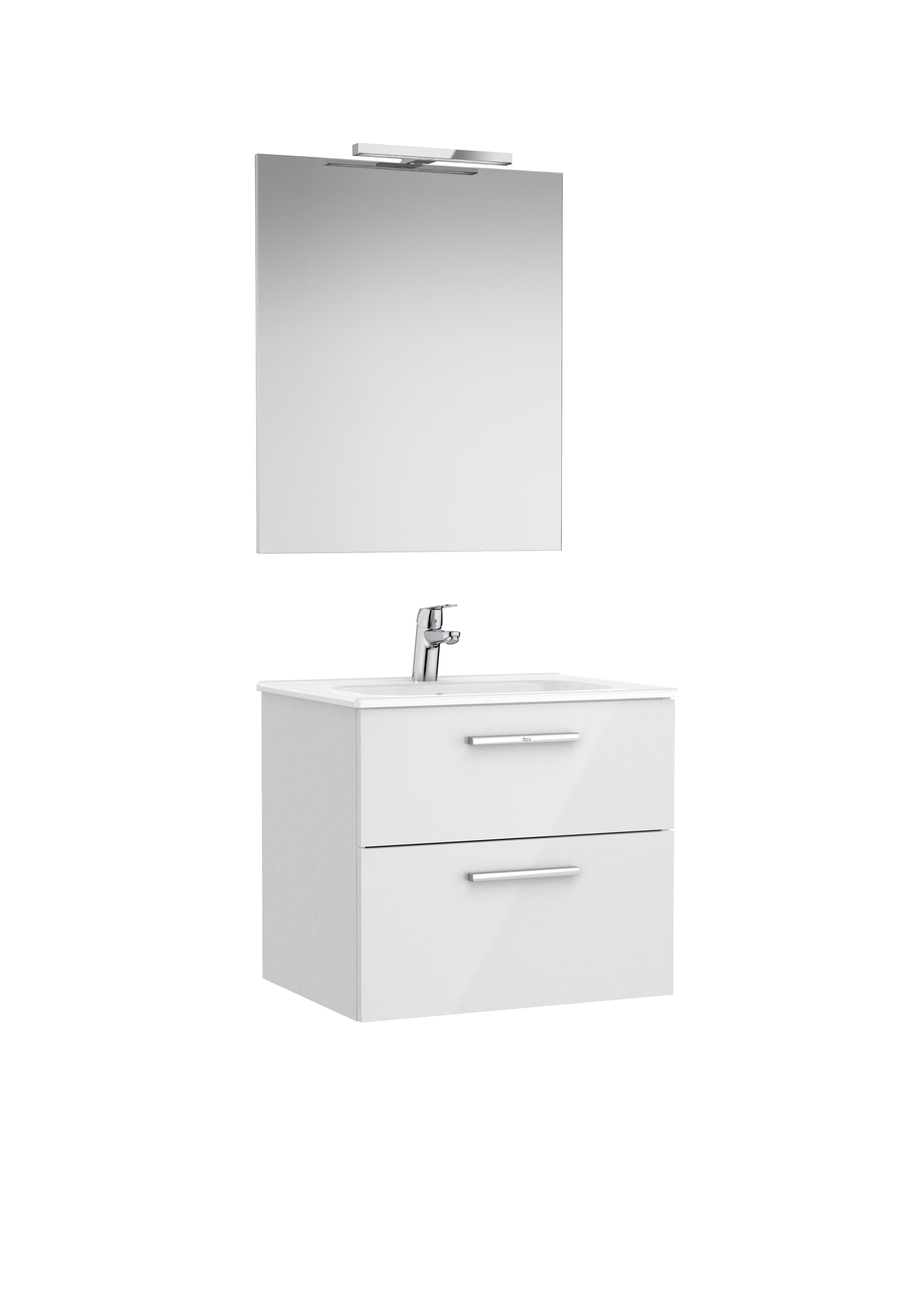 ROCA - VICTORIA MOBLE+LAVABO+MIRALL 600X460 2 CALAIXOS BLANC